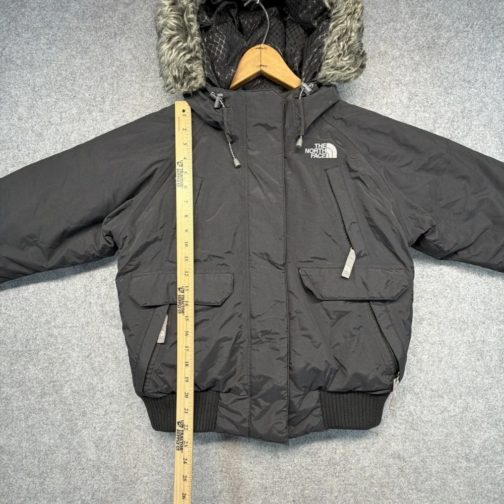 North Face Nebula Black Goose Down Faux Fur Puffer Jacket Womens Medium